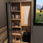 Reclaimed wood theater storage